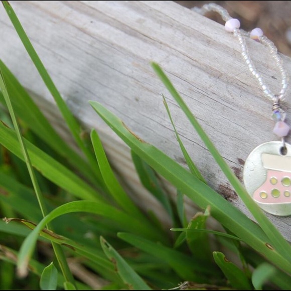 Handmade Pink Stocking Kid’s Crystal Necklace by McGlamorous - Picture 9 of 9